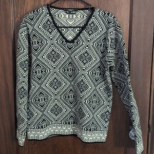 Max Mara Weekend Merino Wool High Quality Thick Black & White Sweater Size Med
